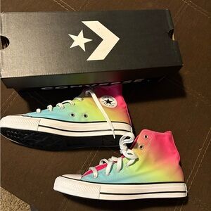 Converse Multicolor High-Top Sneakers CTAS pride rainbow tie dye youth 6